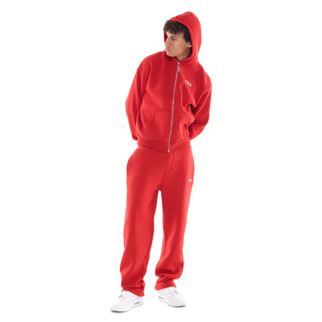 OPEN LEG JOGGER RED